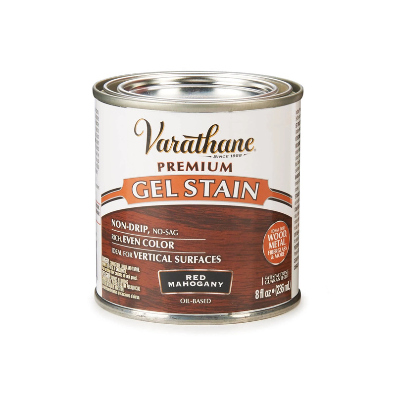 Premium Gel Stain - Oil Based - Color:Red Mahogany - Size:8-oz